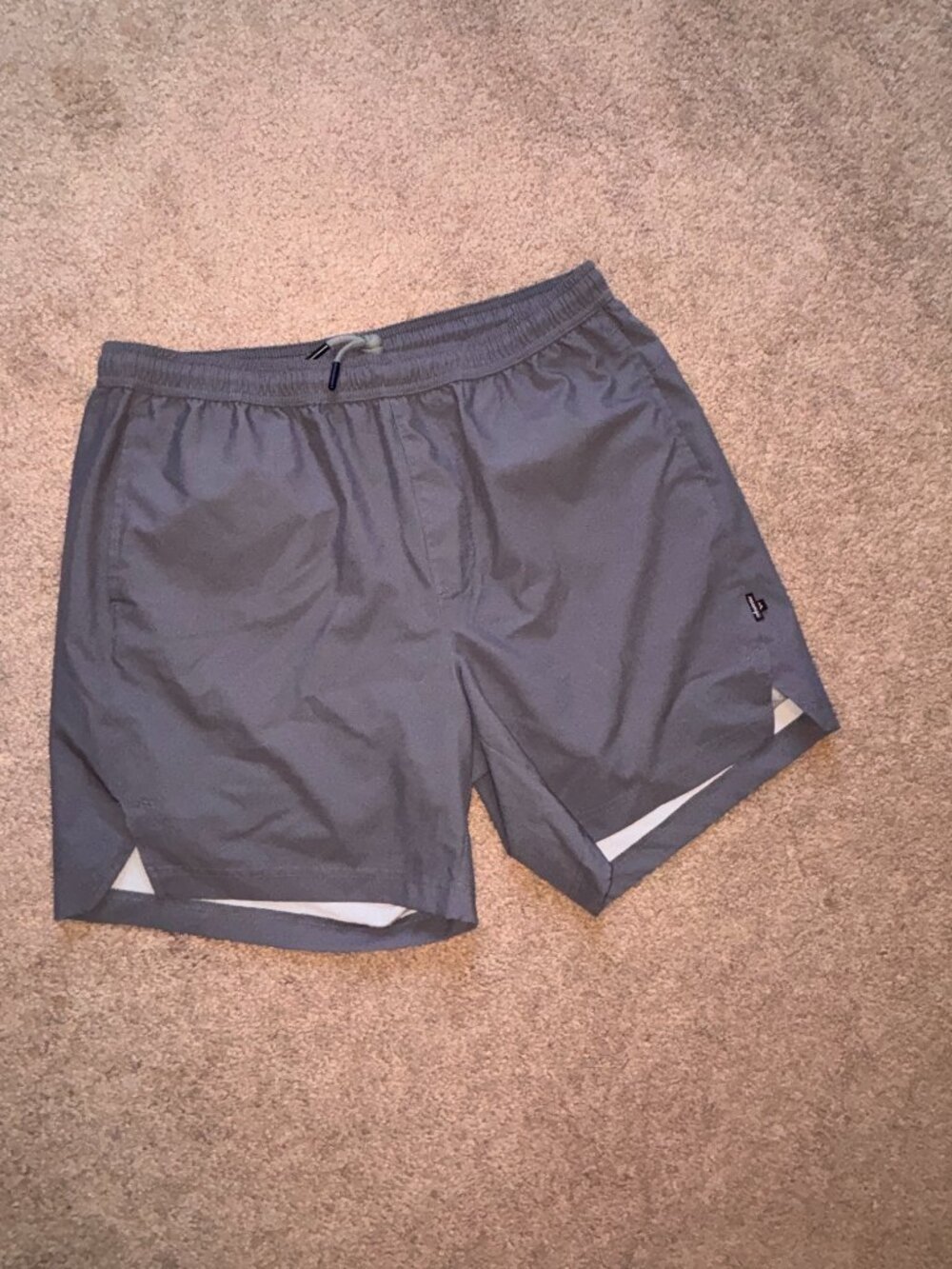 Maamgic Men's Gray Athletic Running Shorts with Compression Liner L